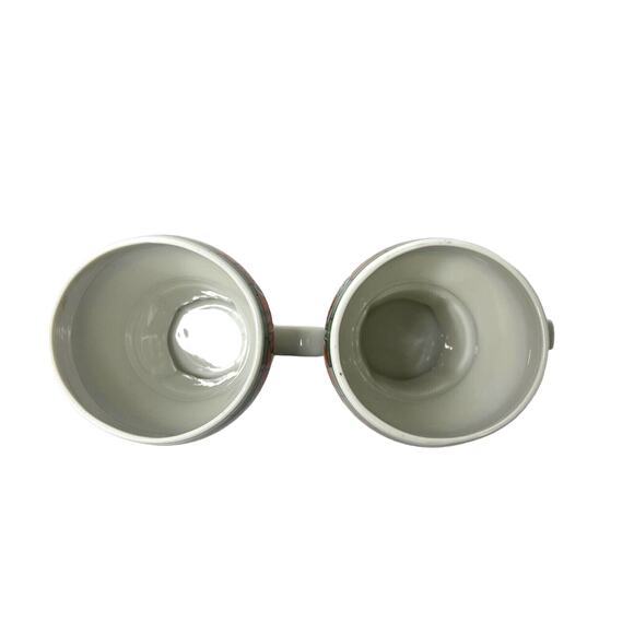 Set of 2 CocaCola Mann Made Mugs Exclusive White Ceramic Coffee Tea Cups Vintage - Picture 5 of 9